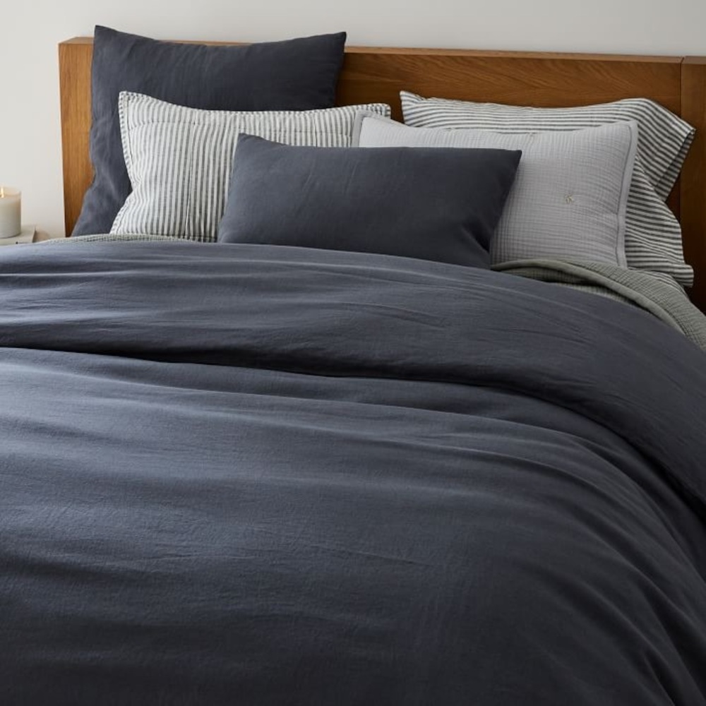 West Elm European Flax Linen Duvet Cover King/Cal. King